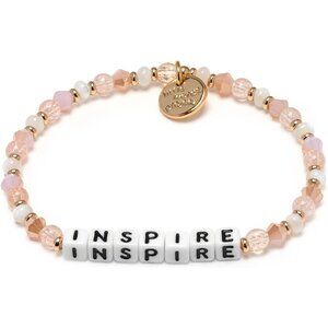 Inspire Colorful Beaded Brass Bracelet with Positive Message, M/L
